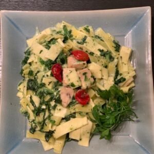 Tagliatelle Zalm met Spinazie